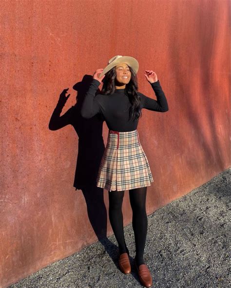 burberry skirt outfit